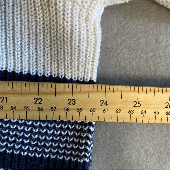 Tommy Hilfiger Sweater 100% Cotton White with Blue Stripes Men’s Size Large - Picture 11 of 12